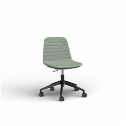 OLG Sofia Office Chair Gas Lift Black Base Leaf Fabric Seat And Back