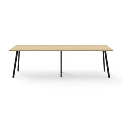 Rapidline Eternity High Bar Table 3600W x 900D x 1050mmH Natural Oak Top Black Frame