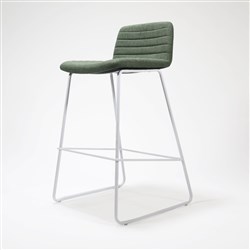 Rapidline Pixel Bar Stool 730mmH White Frame And Olive Fabric
