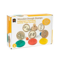 Educational Colours Wooden Dough Stamps Indigenous Aust Animal Tracks Set of 6