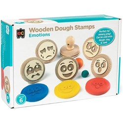 Educational Colours Wooden Dough Stamps Emotions Set of 6