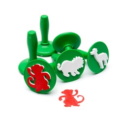 Educational Colours Wooden Dough Stamps Jungle Animals Set of 6