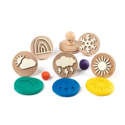 Educational Colours Wooden Dough Stamps Weather Set of 6