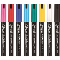 Street Paint Markers By Zart Assorted Pack of 8 Bullet 4mm