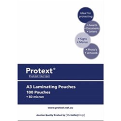 Protext Laminating Pouches A3 80 Micron Box of 100