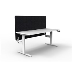 Rapidline Boost Manual Height Adjustable Single Workstation Black Eco Screen 1500W Wht/Wht
