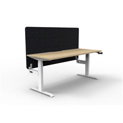 Rapidline Boost Manual Height Adjustable Single Workstation Black Eco Screen 1800W Oak/Wht