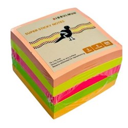 Bibbulmun Super Sticky Notes 76 x 76mm Neon Assorted Pack Of 5