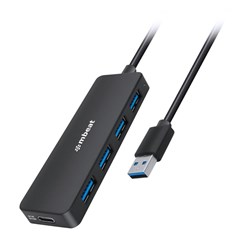 Mbeat 4 Port USB 3.0 Hub With USB-C DC Port Black