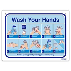 How To Wash Your Hands Wall Sign 300mm (w) x 225mm(H)