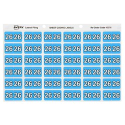Avery 26 Side Tab Year 2026 Code Label 25mm x 38mm 180 Pack