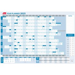 Sasco Year Planner 870x610mm White/Blue