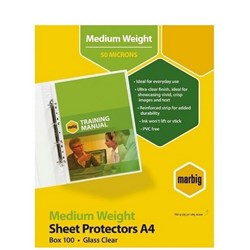 Marbig Deluxe Sheet Protectors A4 Premium Box of 100