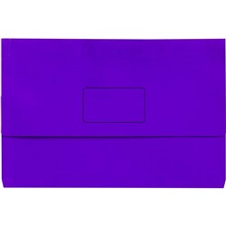 Marbig Slimpick Document Wallet Foolscap Manilla 30mm Gusset Purple Pack Of 10
