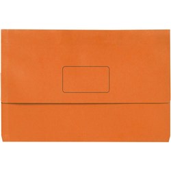 Marbig Slimpick Document Wallet Foolscap Manilla 30mm Gusset Orange Pack Of 10