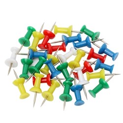 Marbig Push Pins Assorted Pack of 30