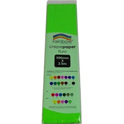 Rainbow Crepe Paper 500mm x 2.5m Grass Green Pack of 12