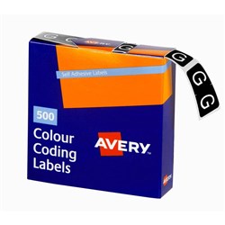 Avery Alphabet Coding Label G Side Tab 25x38mm Dark Green Box of 500