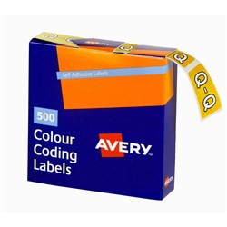 Avery Alphabet Coding Label Q Side Tab 25x38mm Yellow Box of 500