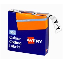 Avery Alphabet Coding Label Y Side Tab 25x38mm White Grey Box of 500