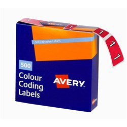 Avery Numeric Coding Label 1 Side Tab 25x38mm Magenta Box of 500