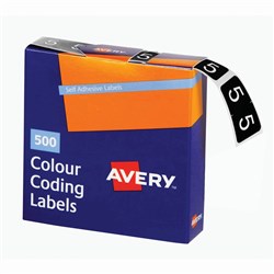 Avery Numeric Coding Label 5 Side Tab 25x38mm  Dark Green Box of 500