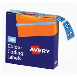 Avery Numeric Coding Label 6 Side Tab 25x38mm Blue Box of 500