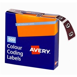 Avery Numeric Coding Label 9 Side Tab 25x38mm Brown Box of 500