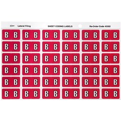 Avery Alphabet Coding Label B Side Tab 25x38mm Magenta Pack of 180