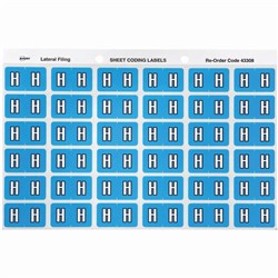 Avery Alphabet Coding Label H Side Tab 25x38mm Blue Pack of 180