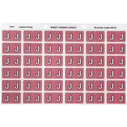 Avery Alphabet Coding Label J Side Tab 25x38mm Mauve Pack of 180