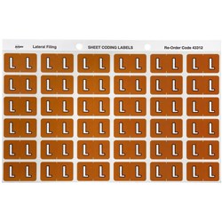 Avery Alphabet Coding Label L Side Tab 25x38mm Mustard Pack of 180