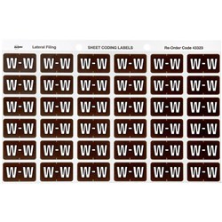 Avery Alphabet Coding Label W Side Tab 25x38mm Brown Pack of 180