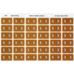 Avery Alphabet Coding Label X Side Tab 25x38mm Mustard Pack of 180