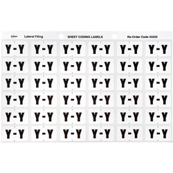 Avery Alphabet Coding Label Y Side Tab 25x38mm White Grey Pack of 180