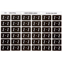 Avery Alphabet Coding Label Z Side Tab 25x38mm Grey Pack of 180