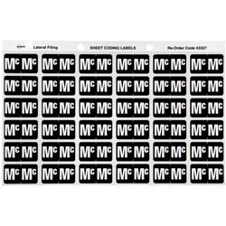 Avery Alphabet Coding Label Mc Side Tab 25x38mm White Black Pack of 180