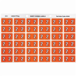 Avery Numeric Coding Label 2 Side Tab 25x38mm Orange Pack of 180