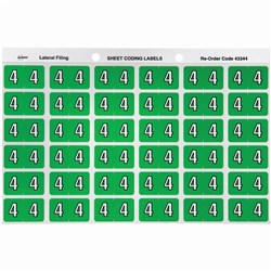 Avery Numeric Coding Label 4 Side Tab 25x38mm Light Green Pack of 180