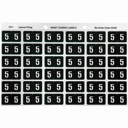 Avery Numeric Coding Label 5 Side Tab 25x38mm Dark Green Pack of 180