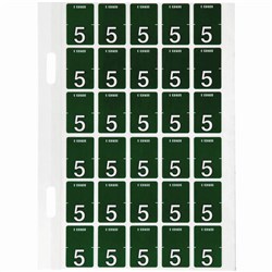 Avery Numeric Coding Label 5 Top Tab 20x30mm Dark Green Pack of 150