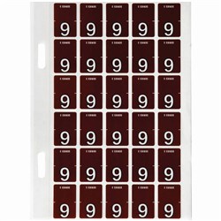 Avery Numeric Coding Label 9 Top Tab 20x30mm Brown Pack of 150