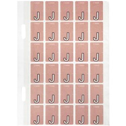 Avery Alphabet Coding Label J Top Tab 20x30mm Mauve Pack of 150