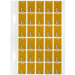 Avery Alphabet Coding Label L Top Tab 20x30mm Mustard Pack of 150