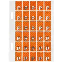 Avery Alphabet Coding Label P Top Tab 20x30mm Dark Orange Pack of 150