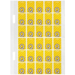 Avery Alphabet Coding Label Q Top Tab 20x30mm Yellow Pack of 150