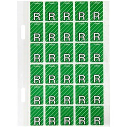 Avery Alphabet Coding Label R Top Tab 20x30mm Light Green Pack of 150