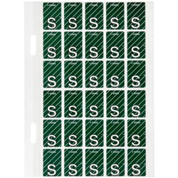 Avery Alphabet Coding Label S Top Tab 20x30mm Dark Green Pack of 150