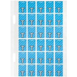 Avery Alphabet Coding Label T Top Tab 20x30mm Blue Pack of 150