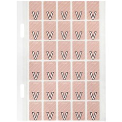 Avery Alphabet Coding Label V TopTab 20x30mm Mauve Pack of 150